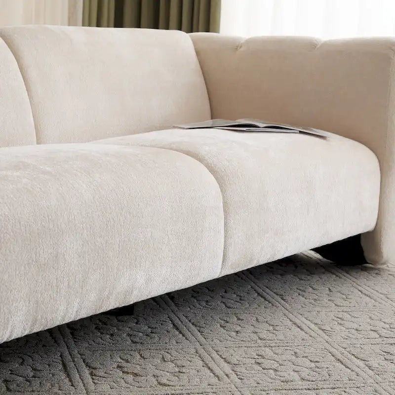 Canapé 3 places au design vague de 83 po – Éponge haute résilience, capacité de 408 kg, 2 oreillers inclus