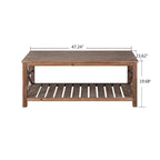 GDFStudio - Table Basse Nathaniel en Bois Rustique avec Rangement Spacieux - 47.24 L x 23.62 P x 19.68 H