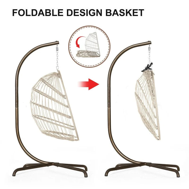 Fauteuil balançoire œuf d'intérieur avec support – Chaise suspendue de 159 kg pour salon