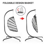 Fauteuil balançoire œuf d'intérieur avec support – Chaise suspendue de 159 kg pour salon