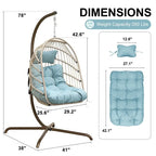 Fauteuil balançoire œuf d'intérieur avec support – Chaise suspendue de 159 kg pour salon