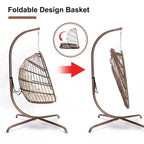 Fauteuil balançoire œuf d'intérieur avec support – Chaise suspendue de 159 kg pour salon