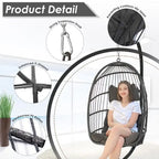 Fauteuil balançoire œuf d'intérieur avec support – Chaise suspendue de 159 kg pour salon