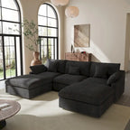 Canapé modulaire sectionnel Cloud, canapé surdimensionné en U de 303 cm avec chaises longues et poufs pour salon