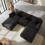 Canapé modulaire sectionnel Cloud, canapé surdimensionné en U de 303 cm avec chaises longues et poufs pour salon