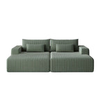 Sectionnel 102 en velours côtelé Corduroy Cloud avec canapé-lit inclinable, conception sans assemblage et dossier ergonomique