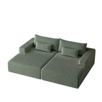 Sectionnel 102 en velours côtelé Corduroy Cloud avec canapé-lit inclinable, conception sans assemblage et dossier ergonomique