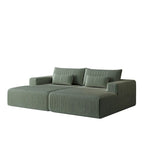 Sectionnel 102 en velours côtelé Corduroy Cloud avec canapé-lit inclinable, conception sans assemblage et dossier ergonomique