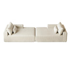 Sectionnel 102 en velours côtelé Corduroy Cloud avec canapé-lit inclinable, conception sans assemblage et dossier ergonomique