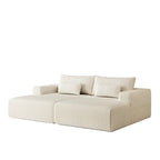 Sectionnel 102 en velours côtelé Corduroy Cloud avec canapé-lit inclinable, conception sans assemblage et dossier ergonomique