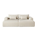 Sectionnel 102 en velours côtelé Corduroy Cloud avec canapé-lit inclinable, conception sans assemblage et dossier ergonomique