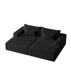Sectionnel 102 en velours côtelé Corduroy Cloud avec canapé-lit inclinable, conception sans assemblage et dossier ergonomique