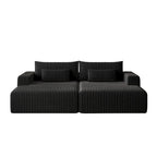 Sectionnel 102 en velours côtelé Corduroy Cloud avec canapé-lit inclinable, conception sans assemblage et dossier ergonomique