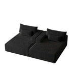 Sectionnel 102 en velours côtelé Corduroy Cloud avec canapé-lit inclinable, conception sans assemblage et dossier ergonomique