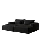 Sectionnel 102 en velours côtelé Corduroy Cloud avec canapé-lit inclinable, conception sans assemblage et dossier ergonomique