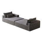 Sectionnel 102 en velours côtelé Corduroy Cloud avec canapé-lit inclinable, conception sans assemblage et dossier ergonomique