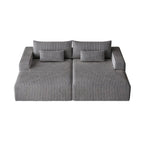 Sectionnel 102 en velours côtelé Corduroy Cloud avec canapé-lit inclinable, conception sans assemblage et dossier ergonomique