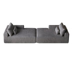 Sectionnel 102 en velours côtelé Corduroy Cloud avec canapé-lit inclinable, conception sans assemblage et dossier ergonomique