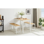 Ensemble Table à Manger Rectangulaire Industrielle avec 2 Bancs, Coin Repas, Ensemble Table de Cuisine, Pieds en Métal
