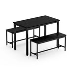 Ensemble Table à Manger Rectangulaire Industrielle avec 2 Bancs, Coin Repas, Ensemble Table de Cuisine, Pieds en Métal