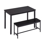 Ensemble Table à Manger Rectangulaire Industrielle avec 2 Bancs, Coin Repas, Ensemble Table de Cuisine, Pieds en Métal