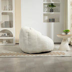 Fauteuil de salon chenille blanc 63,78 po avec rembourrage en mousse et oreillers