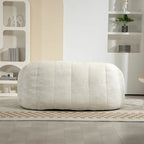 Fauteuil de salon chenille blanc 63,78 po avec rembourrage en mousse et oreillers