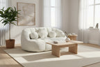 Fauteuil de salon chenille blanc 63,78 po avec rembourrage en mousse et oreillers
