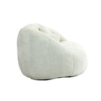 Fauteuil de salon chenille blanc 63,78 po avec rembourrage en mousse et oreillers