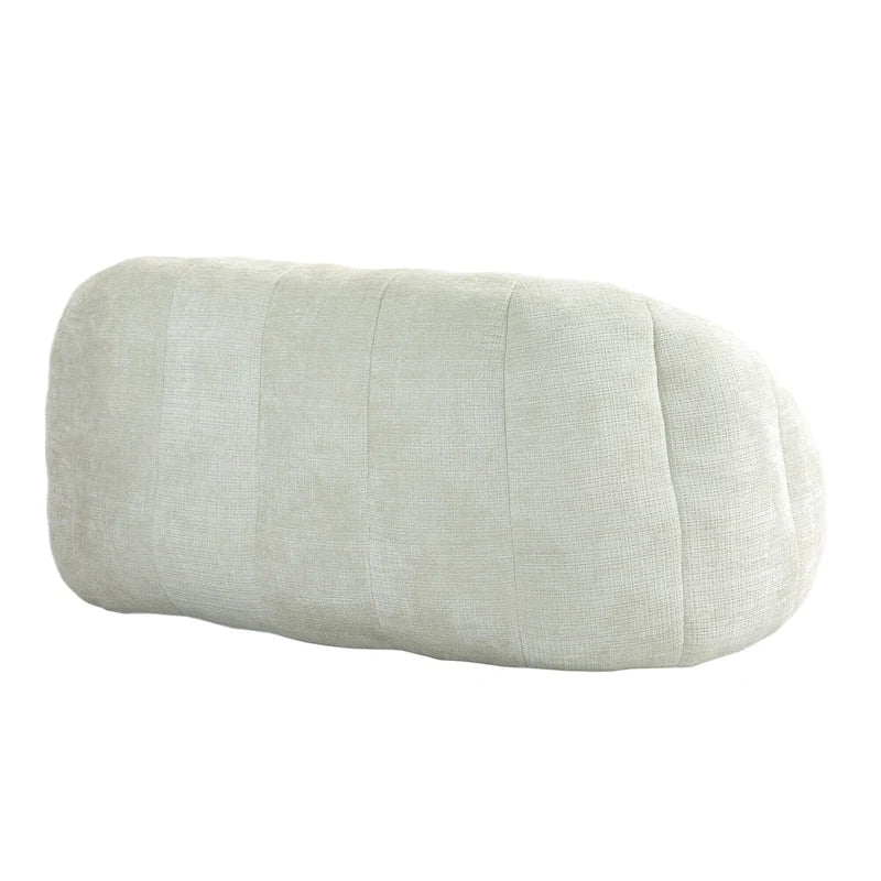Fauteuil de salon chenille blanc 63,78 po avec rembourrage en mousse et oreillers