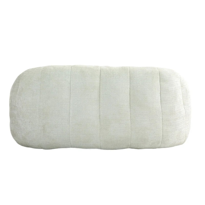 Fauteuil de salon chenille blanc 63,78 po avec rembourrage en mousse et oreillers