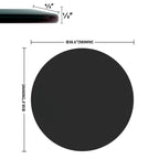 Dessus de table en verre trempé rond en verre noir, épais, à bord biseauté poli