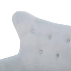 Fauteuil à oreilles de style milieu de siècle – Velours capitonné, pieds en chêne, 34 larg. x 30 prof. x 40 haut. po.