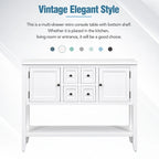 Console Vintage Série Cambridge avec Tiroirs et Placards - 15.00 x 46.00 x 34.00