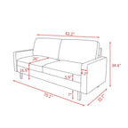 Velvet Square Arm Sofa
