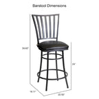 Tabouret de bar pivotant de qualité commerciale Stewart – Tabouret de cuisine robuste
