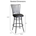 Tabouret de bar pivotant de qualité commerciale Stewart – Tabouret de cuisine robuste