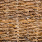 Chaise d'appoint en rotin Abaca tissé à la main – Coussin amovible, pieds en acajou, hauteur d'assise 48 cm