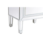 Table de chevet à 1 tiroir avec miroir – Panneaux de miroir biseautés, poignées en cristal, garniture argentée, 45,7 cm de large