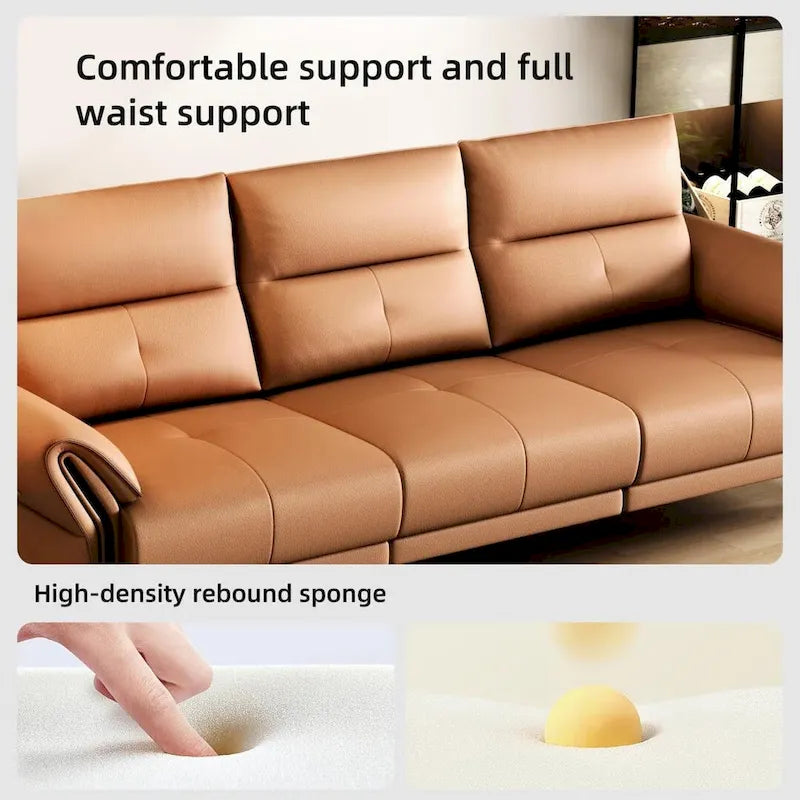 Canapé inclinable électrique en similicuir vegan de 112,5 po avec port de chargement USB