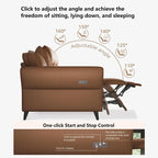 Canapé inclinable électrique en similicuir vegan de 112,5 po avec port de chargement USB