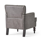 Fauteuil Club en microfibre – Dossier capitonné, cadre en bouleau, 28 larg. x 29,5 prof. x 33,5 haut. (po), brun grisâtre ou gris ardoise