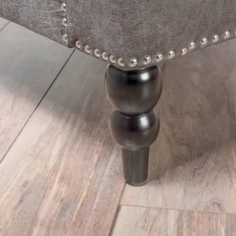 Fauteuil Club en microfibre – Dossier capitonné, cadre en bouleau, 28 larg. x 29,5 prof. x 33,5 haut. (po), brun grisâtre ou gris ardoise