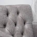 Fauteuil Club en microfibre – Dossier capitonné, cadre en bouleau, 28 larg. x 29,5 prof. x 33,5 haut. (po), brun grisâtre ou gris ardoise
