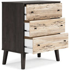 Commode bicolore – Blanc mat et grain de bois Sugarberry, options 3/4/5 tiroirs
