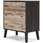 Commode bicolore – Blanc mat et grain de bois Sugarberry, options 3/4/5 tiroirs