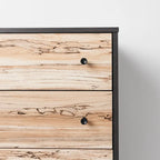 Commode bicolore – Blanc mat et grain de bois Sugarberry, options 3/4/5 tiroirs