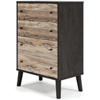 Commode bicolore – Blanc mat et grain de bois Sugarberry, options 3/4/5 tiroirs