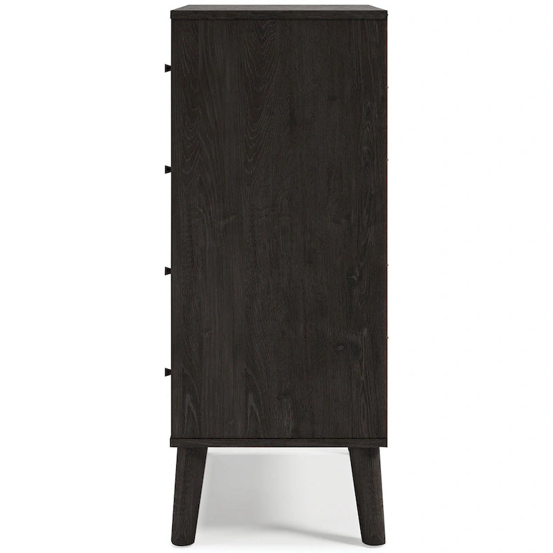 Commode bicolore – Blanc mat et grain de bois Sugarberry, options 3/4/5 tiroirs