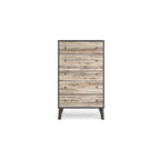 Commode bicolore – Blanc mat et grain de bois Sugarberry, options 3/4/5 tiroirs